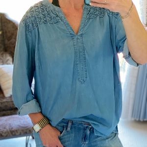 Vintage silver embellished denim shirt